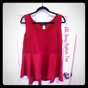 Red Peplum Top